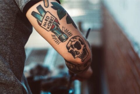 skull tattoo on arm