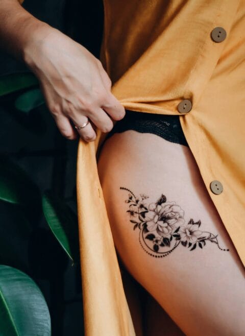 beautiful tattoo art of a flower