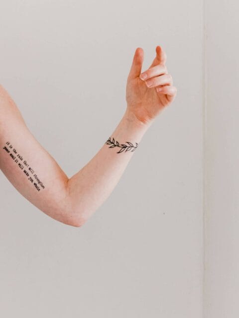 leafs on wrist tattoo