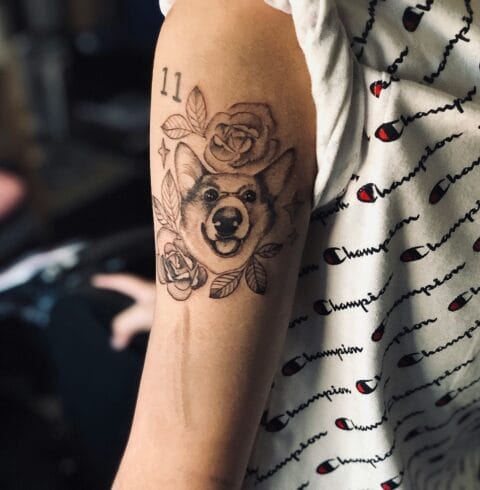 cute tattoo of a dog